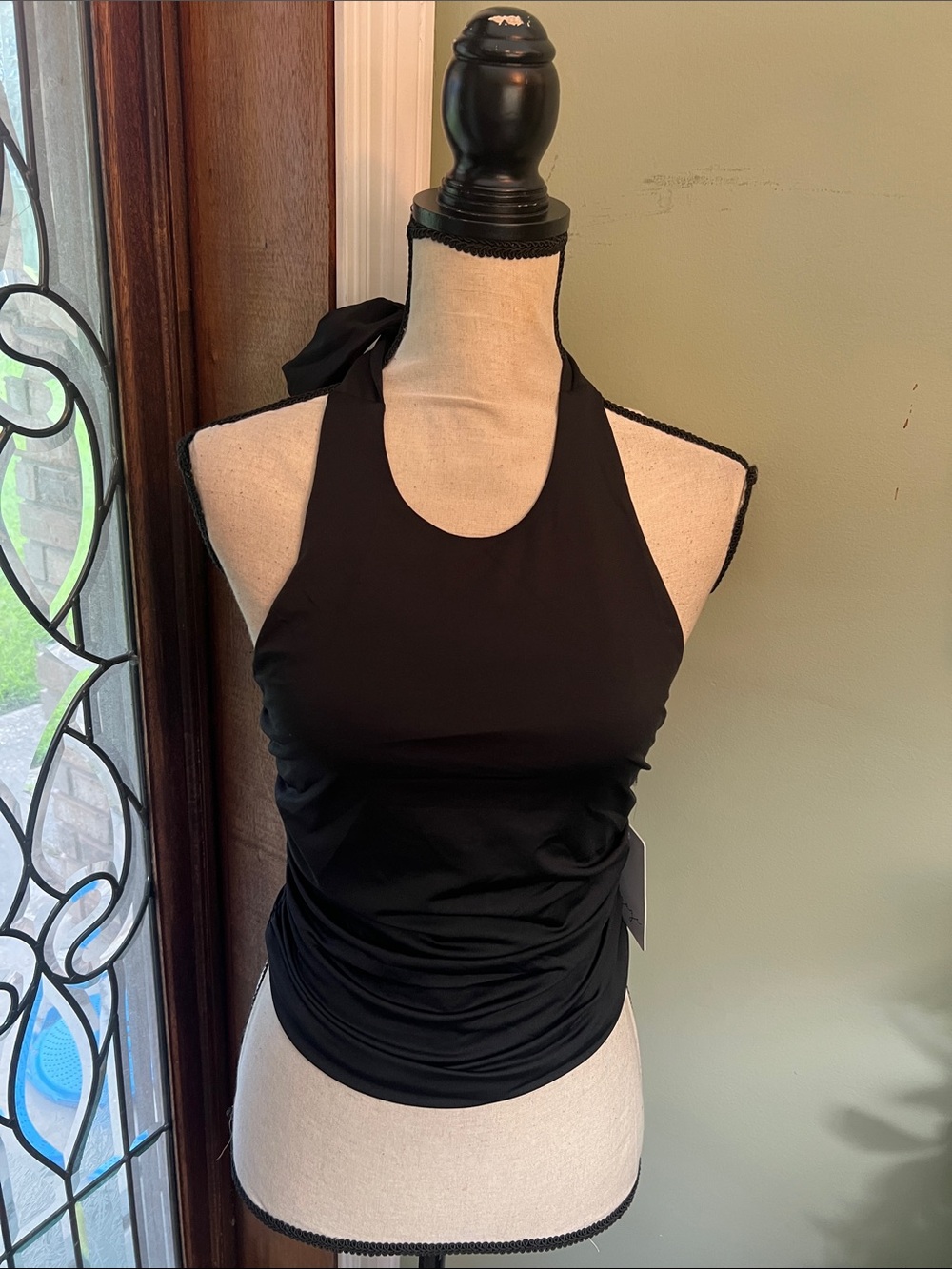 gaze Black Halter Camisole Top